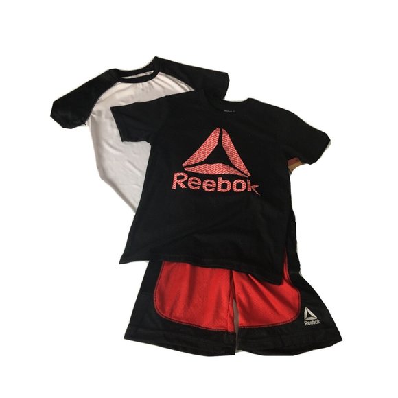 3 PCS Set reebok Boy’s 3 Piece Set Short/ T Shirt C42917RB Size 7 Black/ White